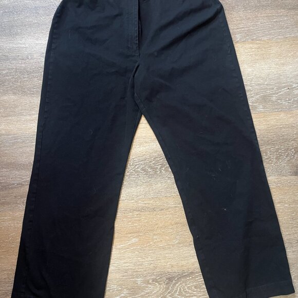 Chico's Mid Rise Black Slacks Size 8 Flat Front Dress Pants 30" Inseam - Picture 5 of 7
